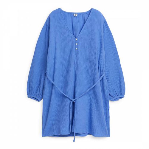 Blue Tie Cotton Mini Dress - ARKET - Modalova