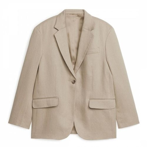 Beige Textured Linen Blend Blazer - ARKET - Modalova