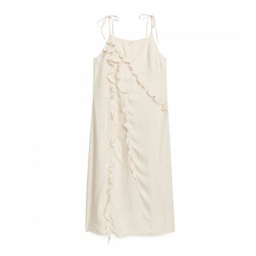 White Frill Midi Strap Dress - ARKET - Modalova