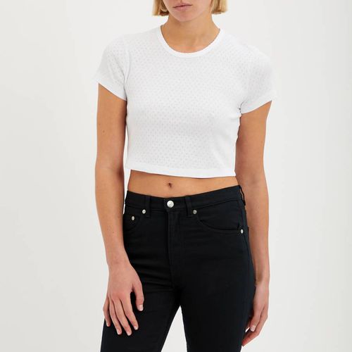 White Cropped Textured T-Shirt - ARKET - Modalova