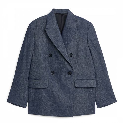 Navy Oversized Linen Blazer - ARKET - Modalova