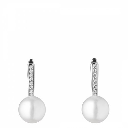 And Silver Cubic Zirconia Pearl Earrings 9-9.5mm - Mia Bellucci - Modalova