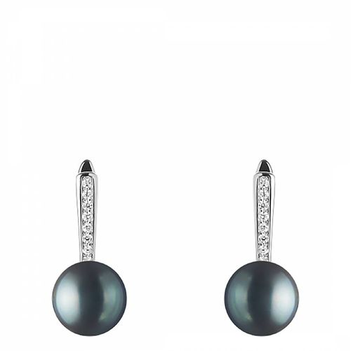 And Silver Cubic Zirconia Pearl Earrings 9-9.5mm - Mia Bellucci - Modalova