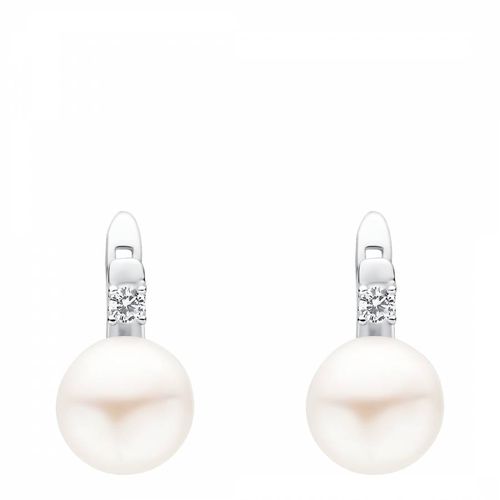 Pearl Cubic Zirconia Earrings 	 7-7.5mm - Mia Bellucci - Modalova
