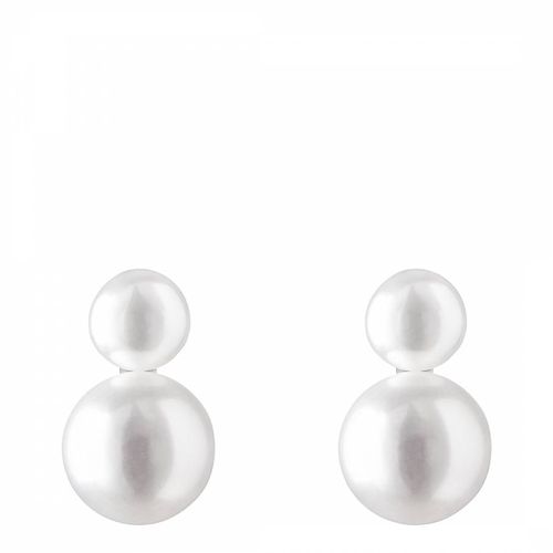 Silver Duo Pearl Earrings 9-9 5mm - Mia Bellucci - Modalova