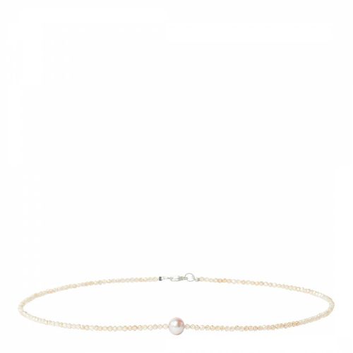 Gold Pearl Cubic Zirconia Bracelet - Mia Bellucci - Modalova