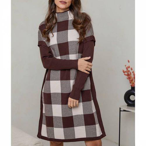 Red Checkered Patterend Dress - SOFT CASHMERE - Modalova