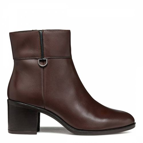 Women's Dark Brown Leather Asheel Ankle Boot - Geox - Modalova