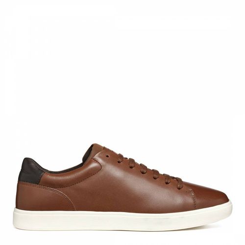 Men's Brown Leather Avola Trainer - Geox - Modalova