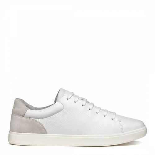 Men's White Leather Avola Trainer - Geox - Modalova