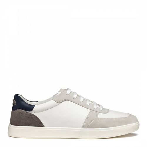 Men's White/Grey Leather Avola Trainer - Geox - Modalova