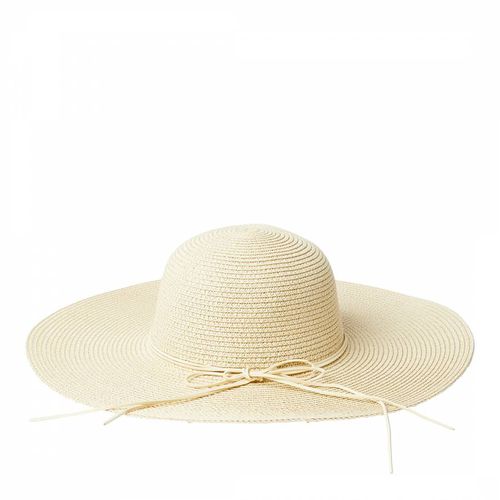 Cream Summer Floppy Hat With Leather Band With Chain - Laycuna London - Modalova