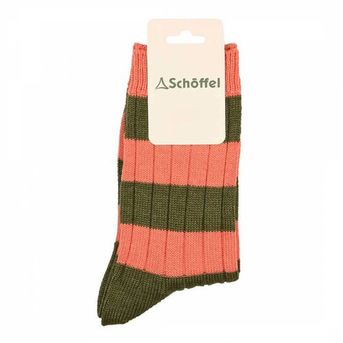 Pink/Khaki Hilton Wool Blend Rugby Sock - Schöffel - Modalova