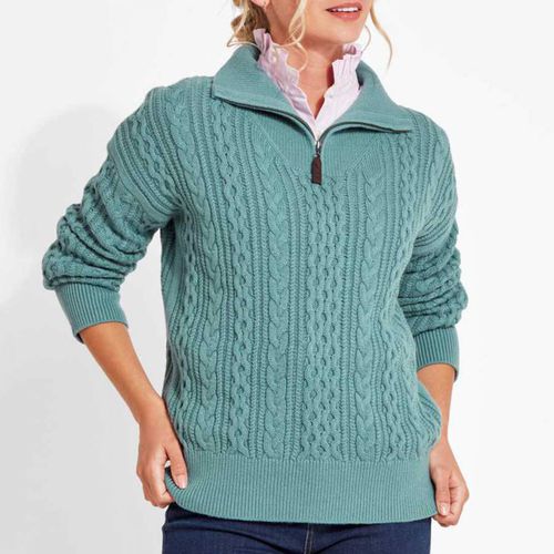 Green Settle 1/4 Zip Wool Blend Jumper - SchÃ¶ffel - Modalova