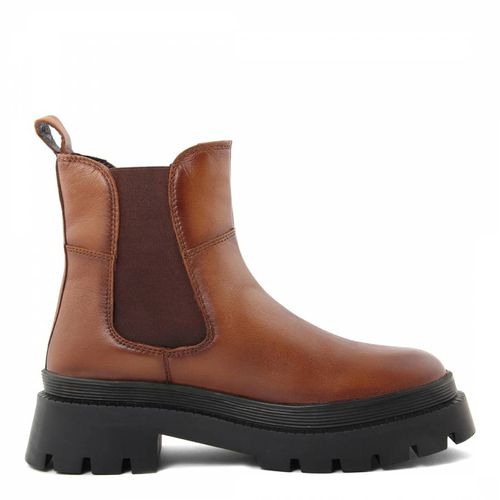 Tan Leather Chunky Chelsea Boots - Officina55 - Modalova