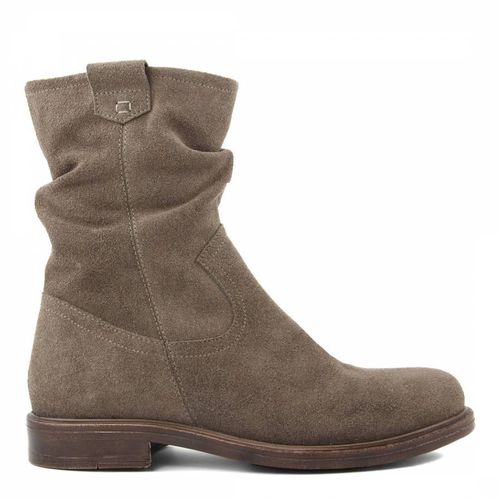 Grey Suede Scrunched Ankle Boots - Officina55 - Modalova