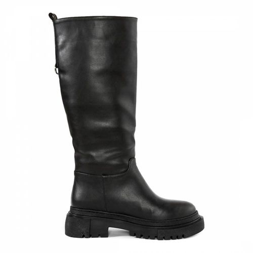 Black Leather Chunky Long Boots - Officina55 - Modalova
