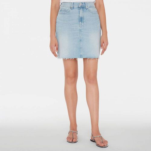 Light Blue Keira Raw Cut Skirt - 7 For All Mankind - Modalova