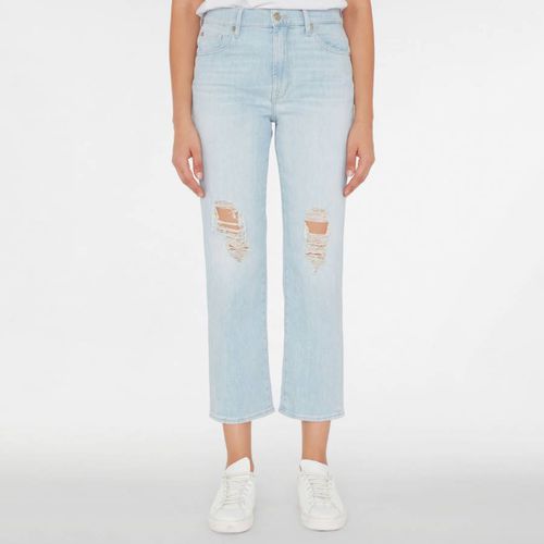 Light Clarity Distressed Straight Stretch Jeans - 7 For All Mankind - Modalova