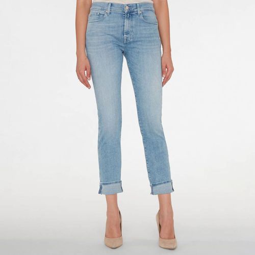 Blue Cropped Skinny Stretch Jeans - 7 For All Mankind - Modalova