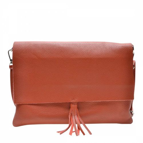 Orange Italian Leather Shoulder Bag - Isabella Rhea - Modalova