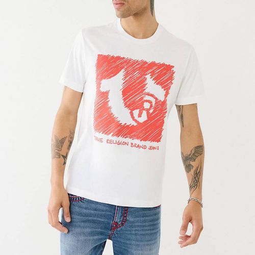 White Scribble Cotton T-Shirt - True Religion - Modalova