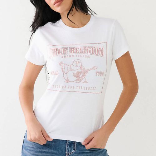 White Glitter Logo Cotton T-Shirt - True Religion - Modalova