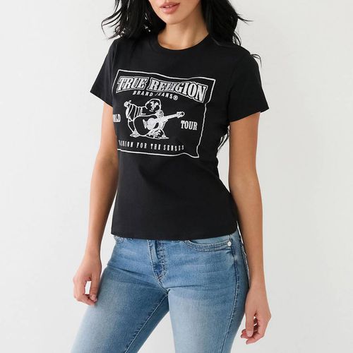 Black Glitter Logo Cotton T-Shirt - True Religion - Modalova