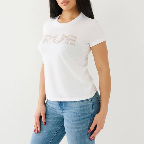 White Studded Crew Cotton T-Shirt - True Religion - Modalova