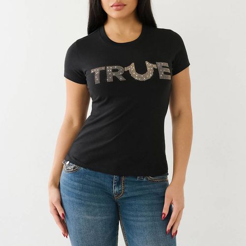 Black Studded Crew Cotton T-Shirt - True Religion - Modalova