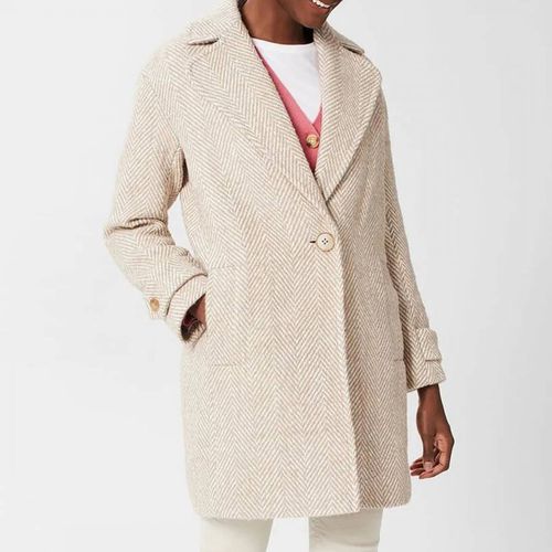 Beige Carmen Wool Blend Coat - Hobbs London - Modalova