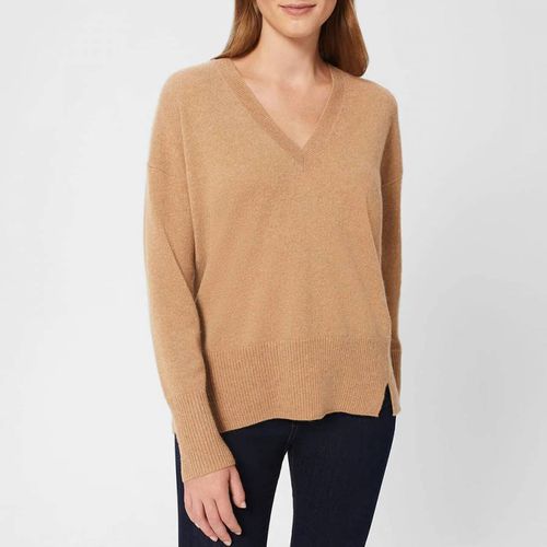 Camel Dahlia V-Neck Cashmere Jumper - Hobbs London - Modalova