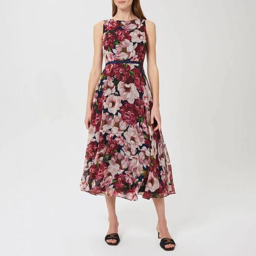 Pink Carly Floral Midi Dress - Hobbs London - Modalova