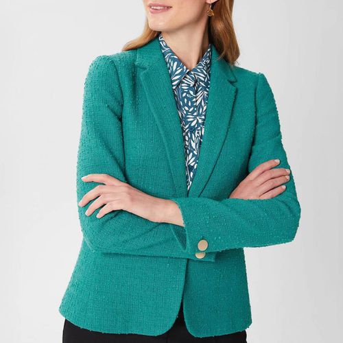 Teal Amara Cotton Blend Blazer - Hobbs London - Modalova