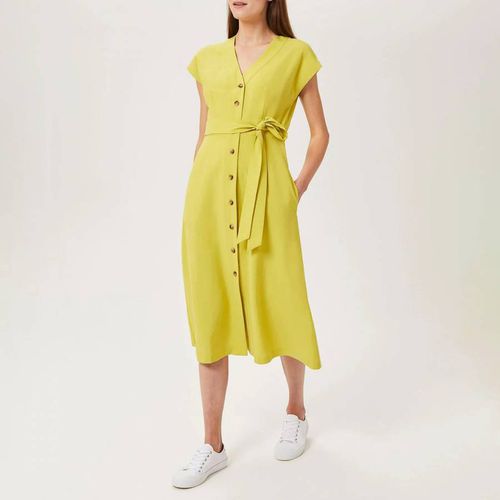 Yellow Nima Linen Blend Dress - Hobbs London - Modalova