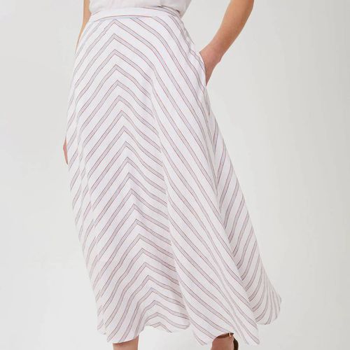 White Steph Stripe Linen Skirt - Hobbs London - Modalova