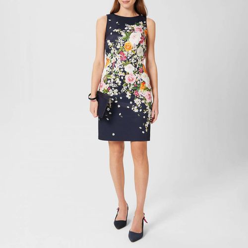 Navy Moira Floral Print Dress - Hobbs London - Modalova