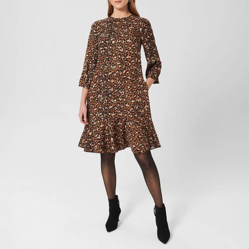 Brown Prim Printed Midi Dress - Hobbs London - Modalova