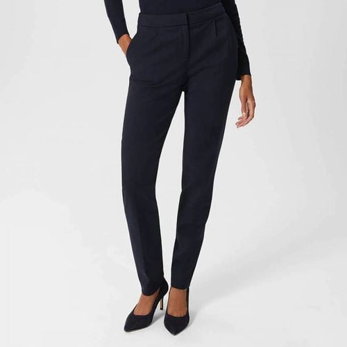 Navy Hollie Wool Blend Trousers - Hobbs London - Modalova