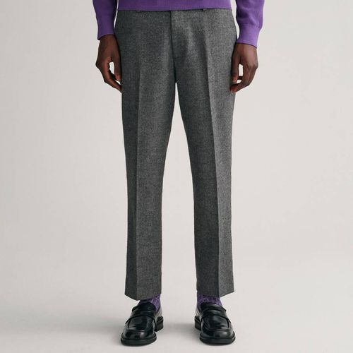 Grey Tapered Herringbone Wool Blend Trousers - Gant - Modalova