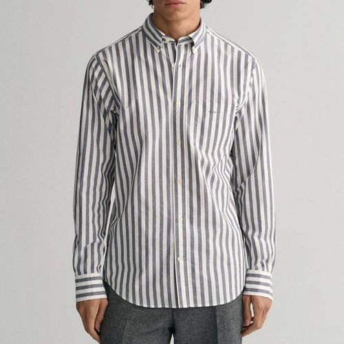 Grey Poplin Stripe Cotton Shirt - Gant - Modalova