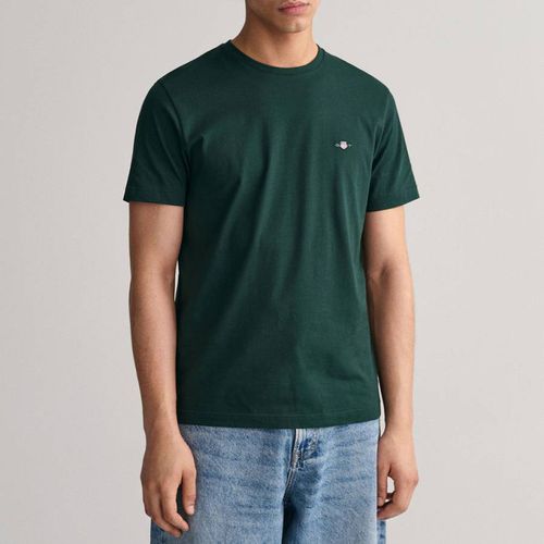 Dark Green Shield Cotton T-Shirt - Gant - Modalova
