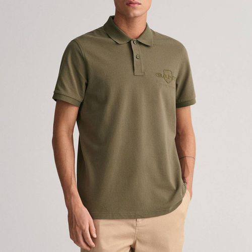 Khaki Tonal Shield Polo Shirt - Gant - Modalova