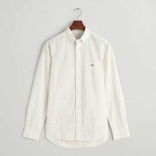 White Micro Print Cotton Shirt - Gant - Modalova