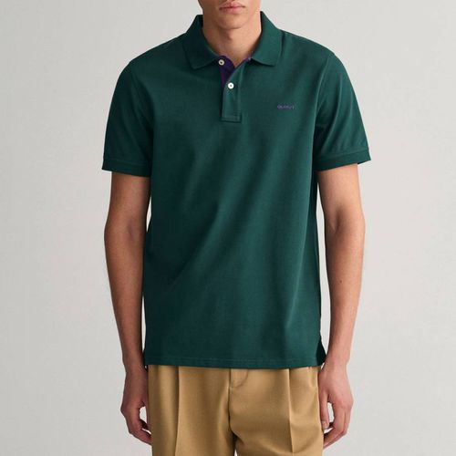 Dark Contrast Pique Cotton Polo Shirt - Gant - Modalova