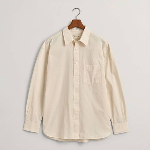 Ecru Compact Poplin Cotton Shirt - Gant - Modalova