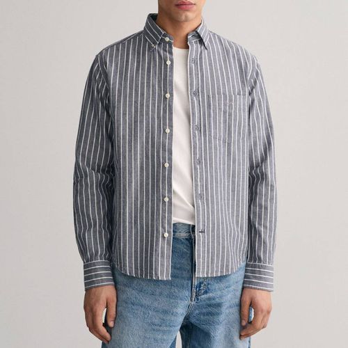 Brushed Oxford Stripe Cotton Shirt - Gant - Modalova