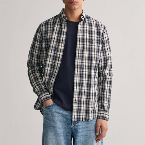 Navy Archive Check Cotton Shirt - Gant - Modalova