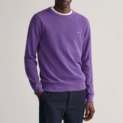 Purple Pique Cotton Sweatshirt - Gant - Modalova
