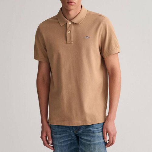 Camel Shield Pique Cotton Polo Shirt - Gant - Modalova
